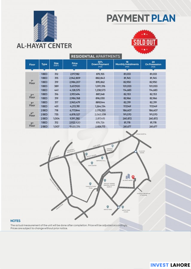 Al Hayat Center Lahore Payment Plan