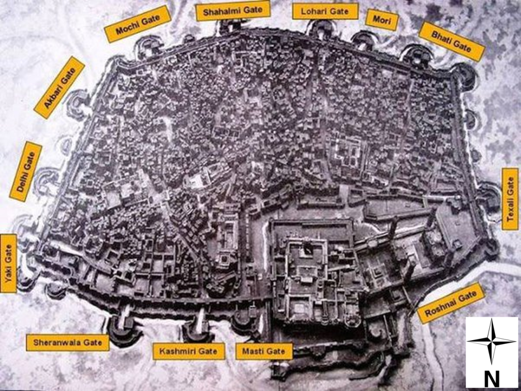 How Many Gates Did The Walled City Of Lahore Have?