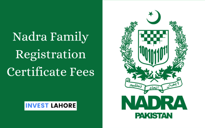 Nadra Family Registration Certificate Fees